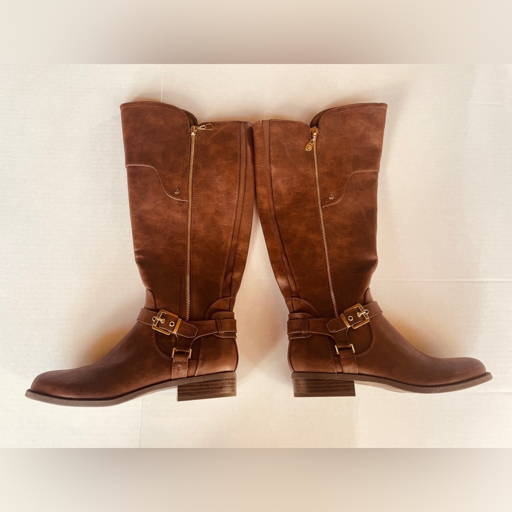 Bold Stylish Classy Cute G by Guess Harson Faux Leather Knee High Riding Boots